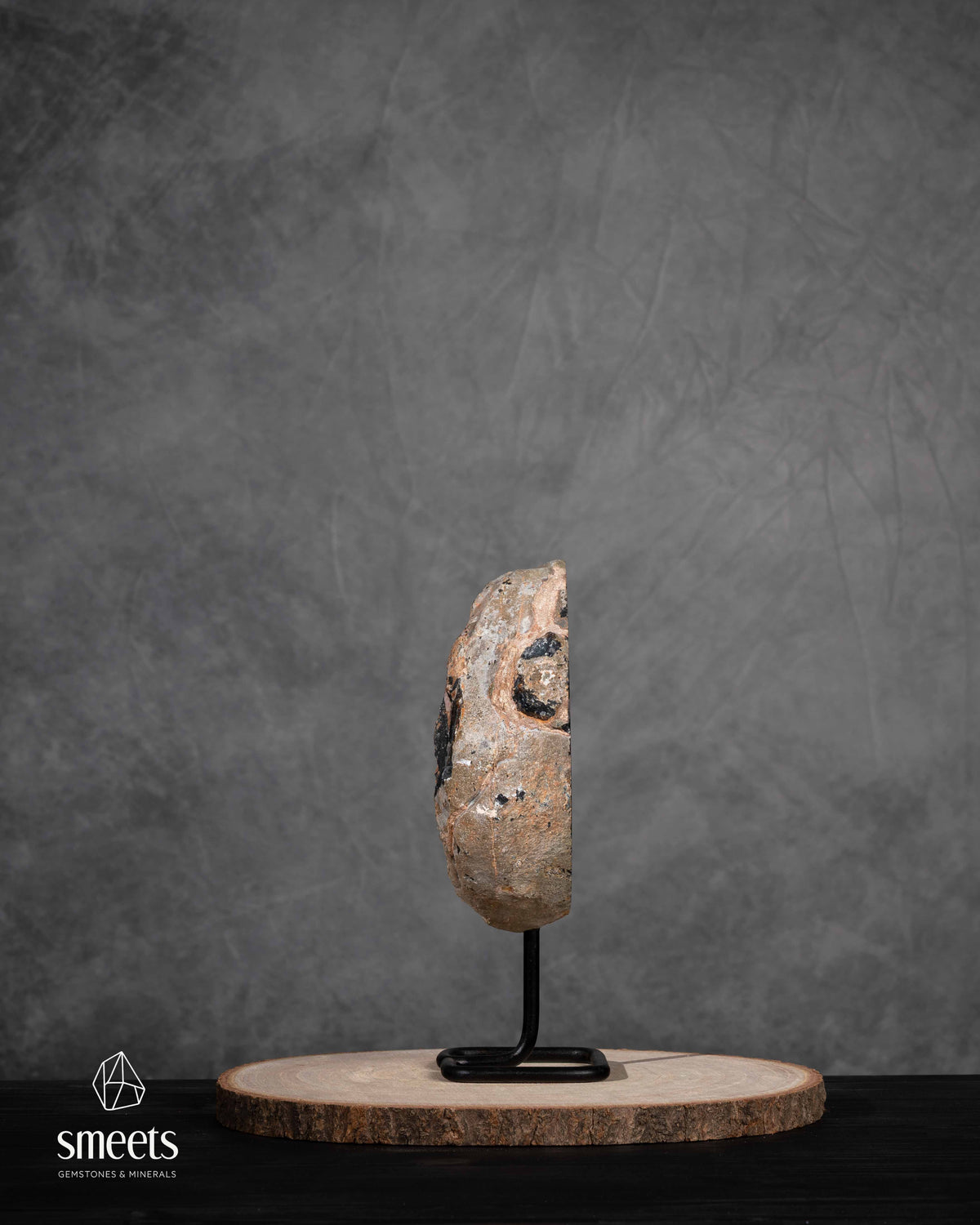 Brazilian Agate Half Geode with White Quartz Centre on Metal Stand