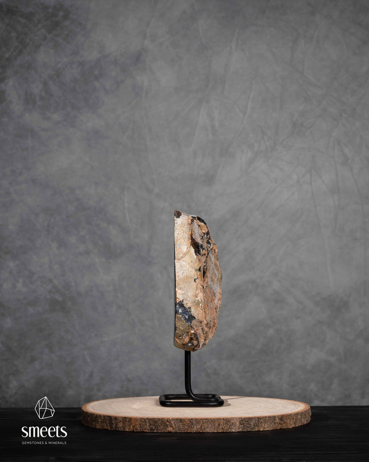 Brazilian Agate Half Geode with White Quartz Centre on Metal Stand