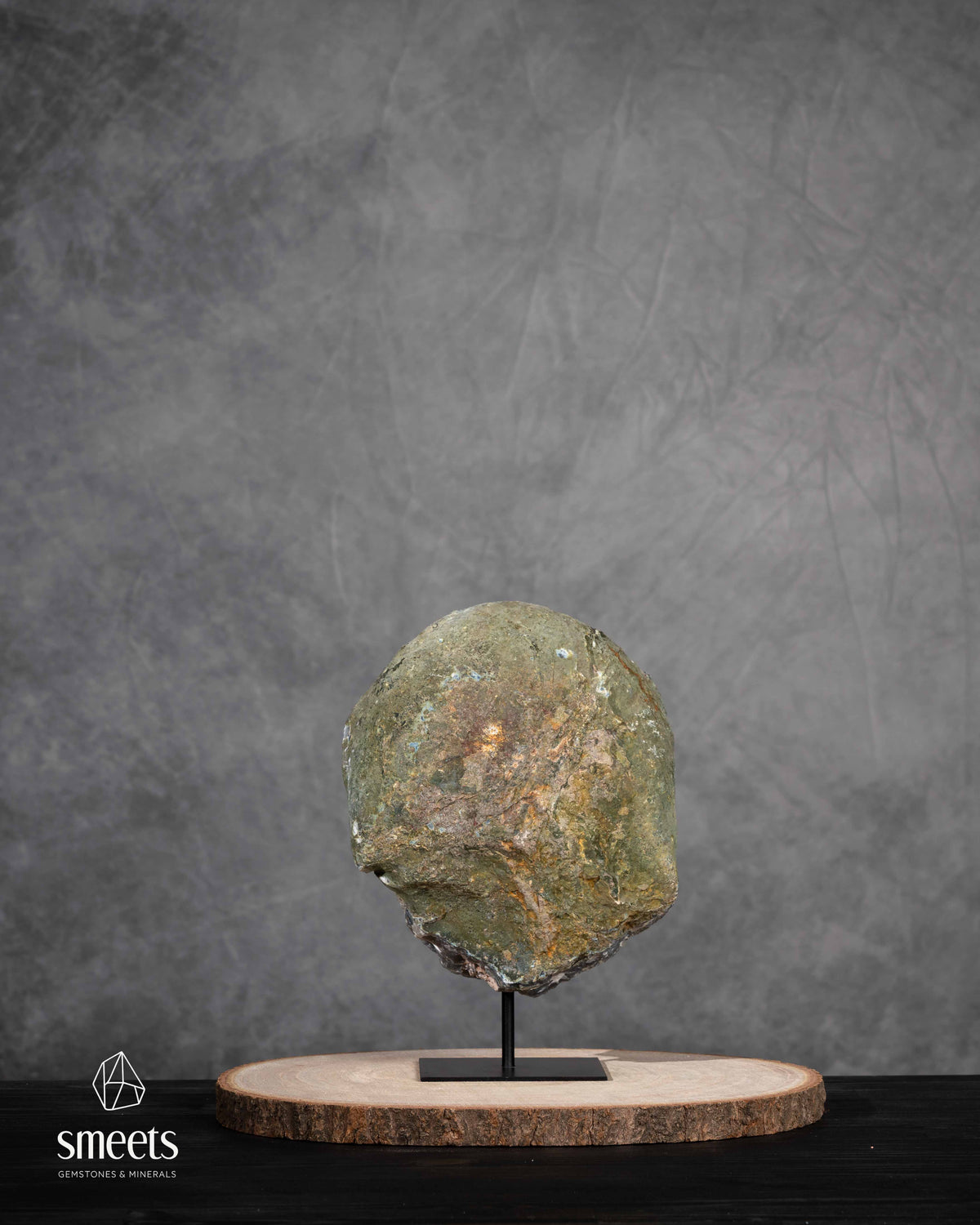 Brazilian White Agate Half Geode with Druzy Quartz Centre on Metal Stand