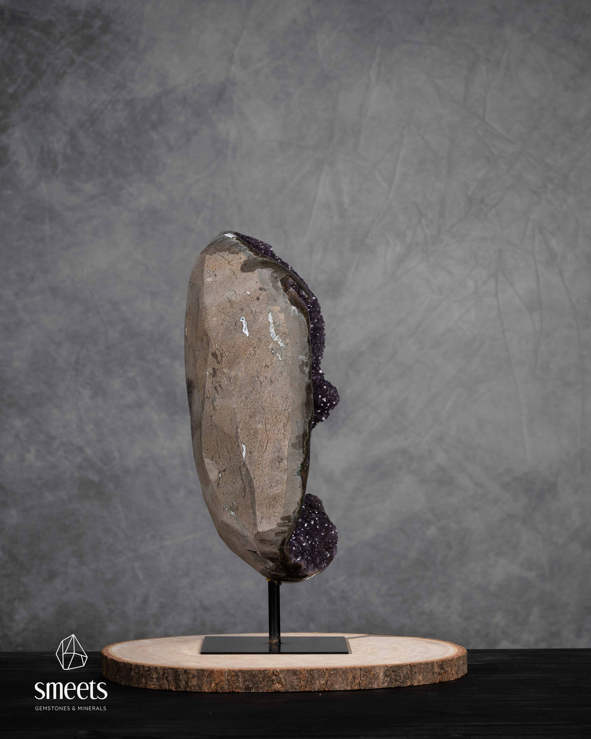 One-of-a-Kind Uruguayan Amethyst Geode on Metal Stand