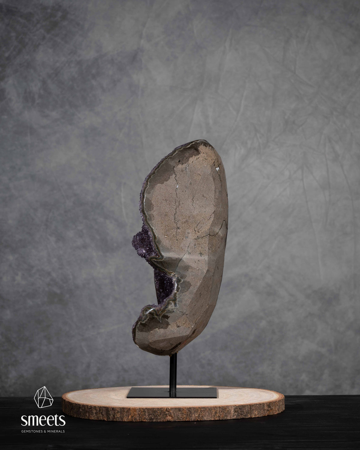 One-of-a-Kind Uruguayan Amethyst Geode on Metal Stand