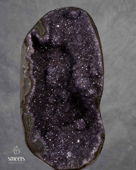 One-of-a-Kind Uruguayan Amethyst Geode on Metal Stand