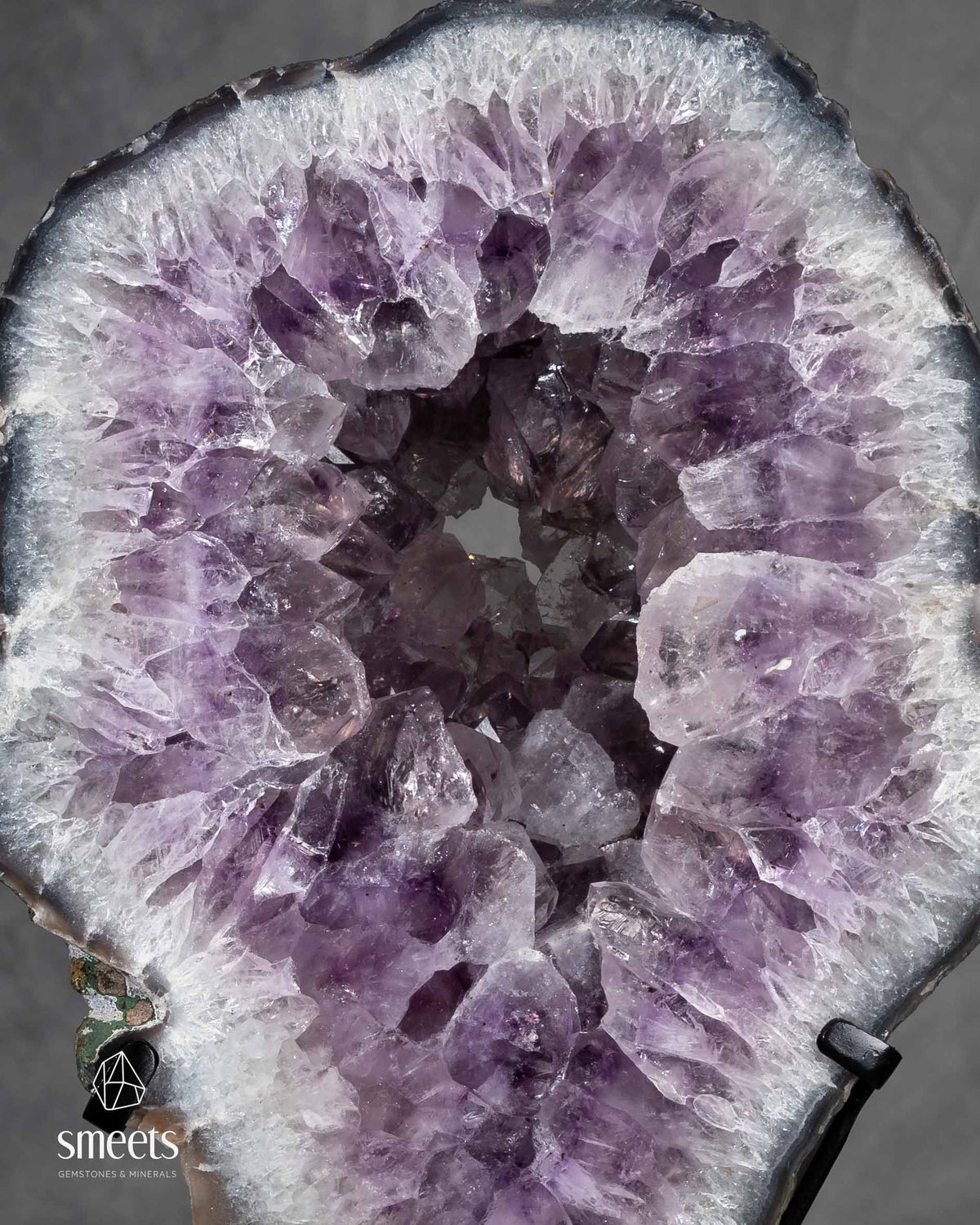 Exceptional Brazilian Amethyst Crystal Portal on Stand