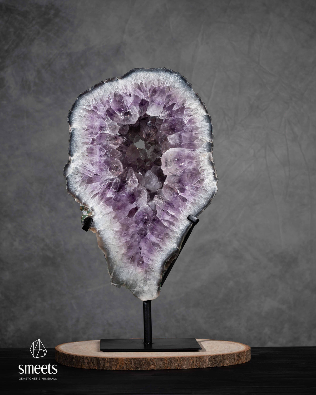 Exceptional Brazilian Amethyst Crystal Portal on Stand