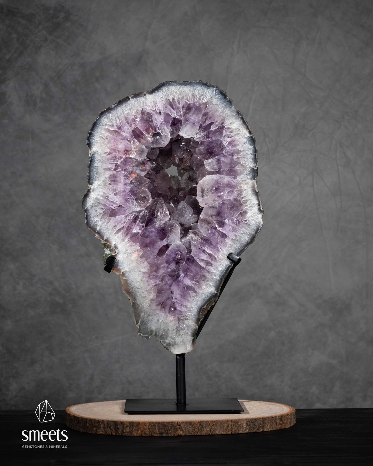 Exceptional Brazilian Amethyst Crystal Portal on Stand