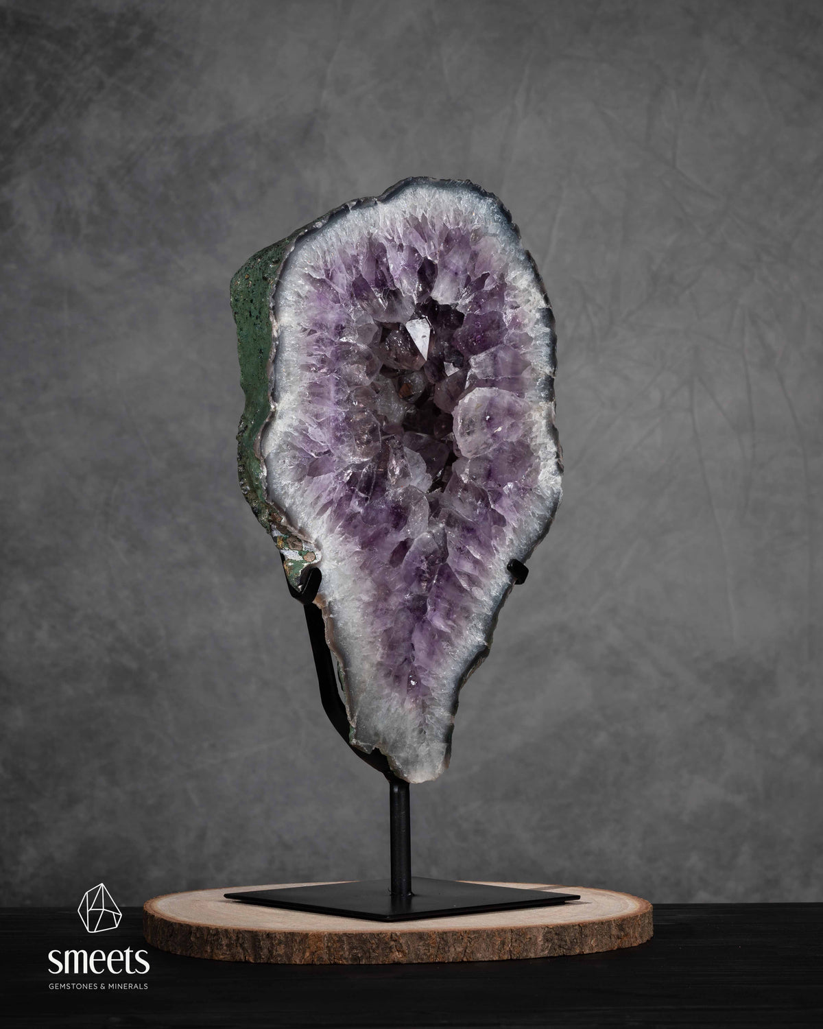 Exceptional Brazilian Amethyst Crystal Portal on Stand