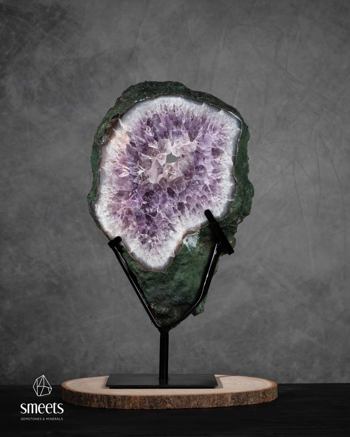Exceptional Brazilian Amethyst Crystal Portal on Stand