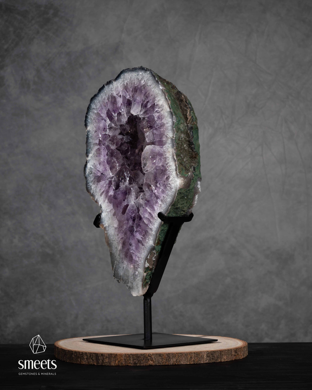 Exceptional Brazilian Amethyst Crystal Portal on Stand