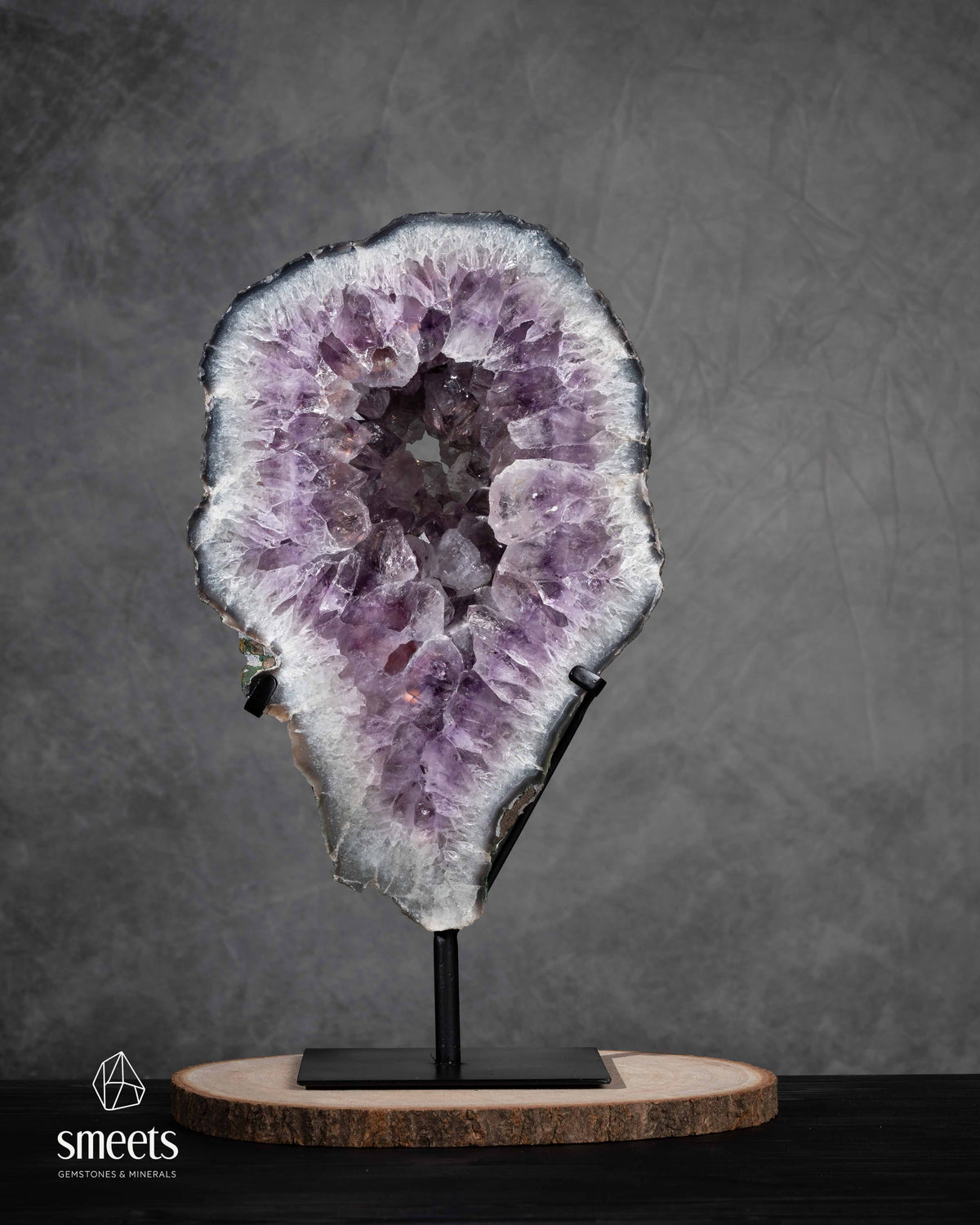 Exceptional Brazilian Amethyst Crystal Portal on Stand
