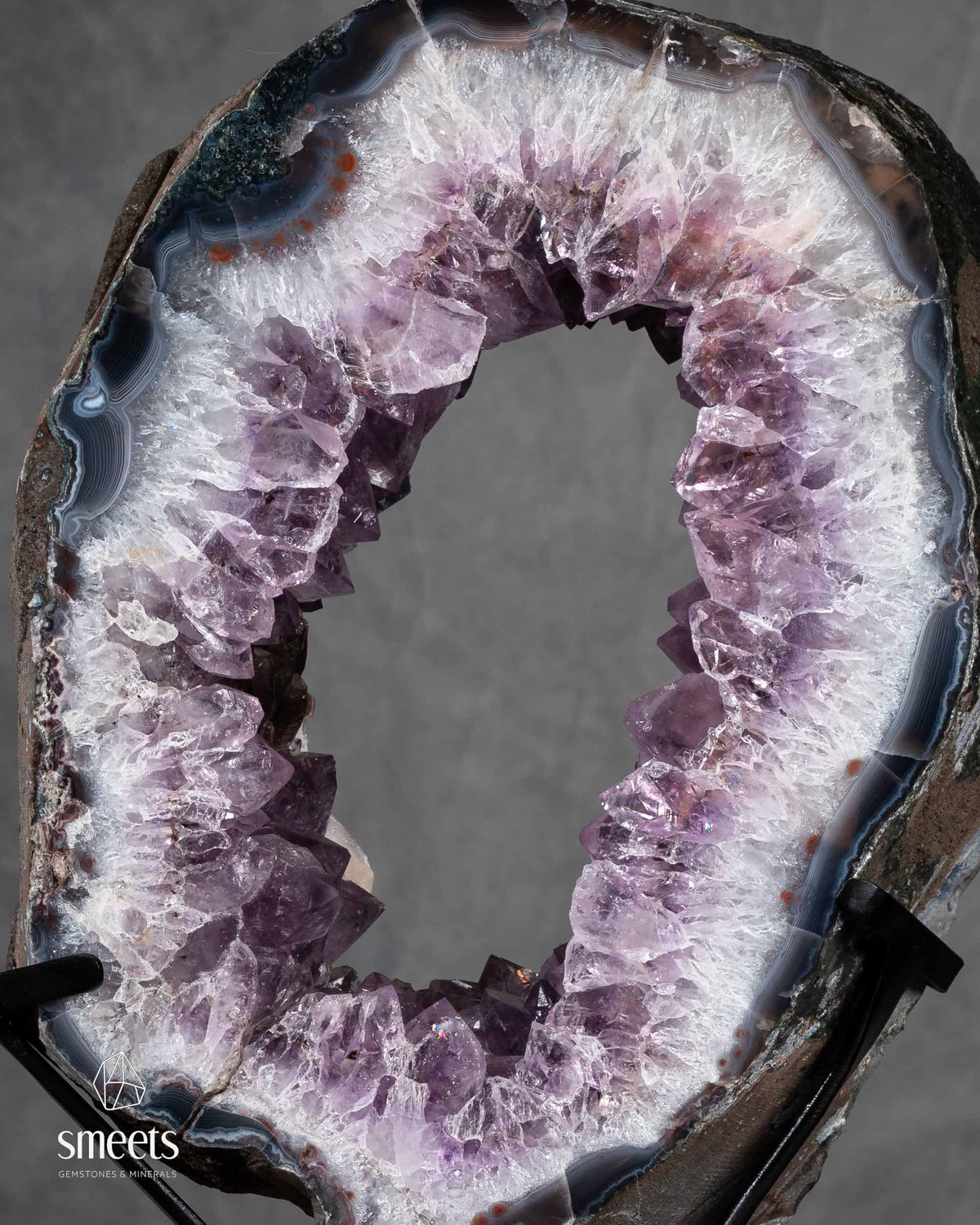 Brazilian Amethyst Portal with Agate Rim