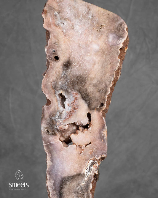 Unique XL Brazilian Pink Amethyst Slab on Metal Stand