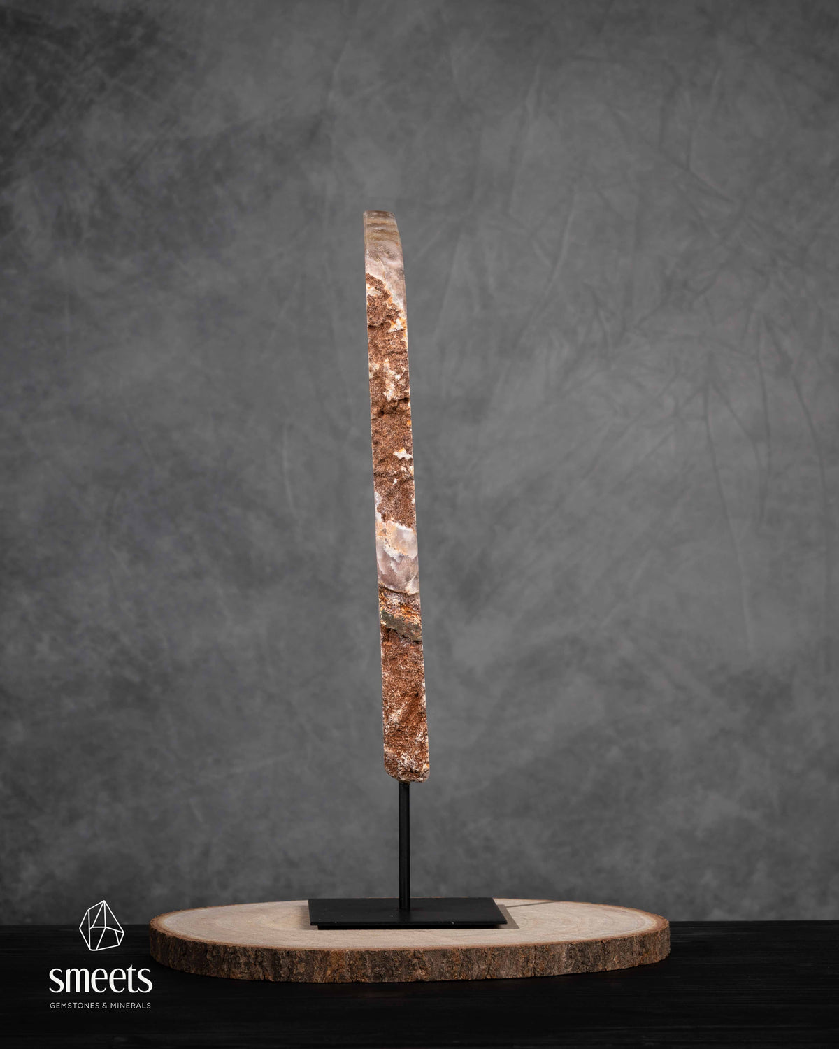 Unique XL Brazilian Pink Amethyst Slab on Metal Stand
